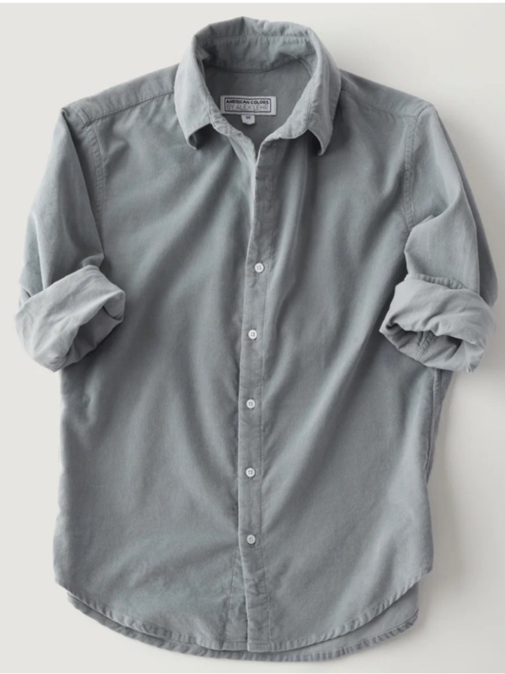 American Colors by Alex Lehr Grey Fine Wale Long Sleeved Button Up Shirt Size M